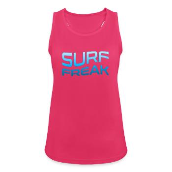 Surf Freak Blue Wave Style - Frauen Tank Top atmungsaktiv - Fuchsia - Vorne - Zoe (177cm)