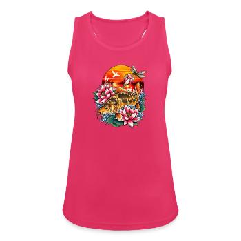 Carpe_miroir_dans_un_coucher_de_soleil - Frauen Tank Top atmungsaktiv - Fuchsia - Vorne - Zoe (177cm)
