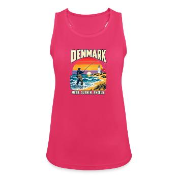 Dänemark Küstenangler Sonnenuntergang - Frauen Tank Top atmungsaktiv - Fuchsia - Vorne - Zoe (177cm)