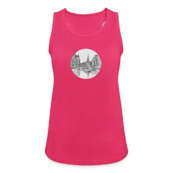 Hamburger Speicherstadt – Klassische Bleistiftzeic - Frauen Tank Top atmungsaktiv - Fuchsia - Vorne - Zoe (177cm)
