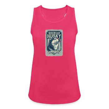 Siberian Husky Vintage – Frei wie der Wind - Frauen Tank Top atmungsaktiv - Fuchsia - Vorne - Zoe (177cm)