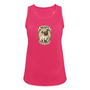 Mops Vintage – Runde Form, Große Seele - Frauen Tank Top atmungsaktiv - Fuchsia - Vorne - Zoe (177cm)