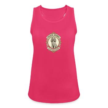 Cocker Spaniel Vintage Emblem Retro Design - Frauen Tank Top atmungsaktiv - Fuchsia - Vorne - Zoe (177cm)