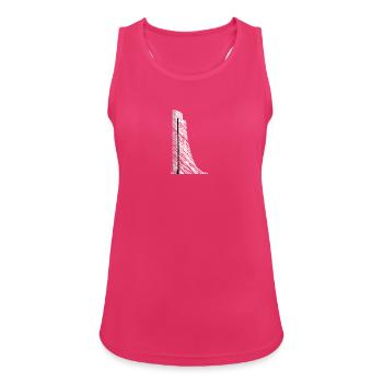 Laboe Marine-Ehrenmal Minimalist Art - Frauen Tank Top atmungsaktiv - Fuchsia - Vorne - Zoe (177cm)