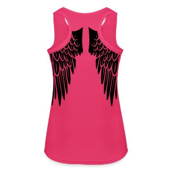 wings - Frauen Tank Top atmungsaktiv - Fuchsia - Hinten - Zoe (177cm)