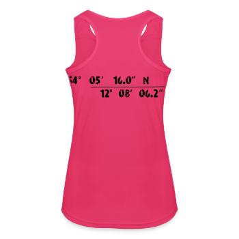 Koordinaten - Frauen Tank Top atmungsaktiv - Fuchsia - Hinten - Zoe (177cm)