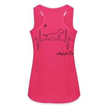 Dackel Herzschlag - Frauen Tank Top atmungsaktiv - Fuchsia - Hinten - Zoe (177cm)