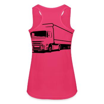 Truck LKW strasse - Frauen Tank Top atmungsaktiv - Fuchsia - Hinten - Zoe (177cm)