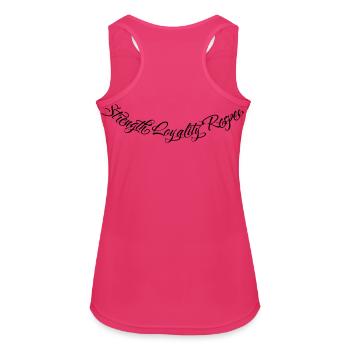 Strength Loyality Respect 2 - Frauen Tank Top atmungsaktiv - Fuchsia - Hinten - Zoe (177cm)