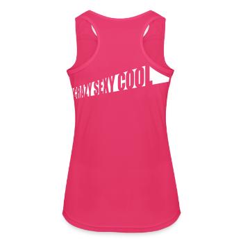 crazy sexy cool design - Women's Breathable Tank Top - fuchsia - Back - Zoe (177cm)
