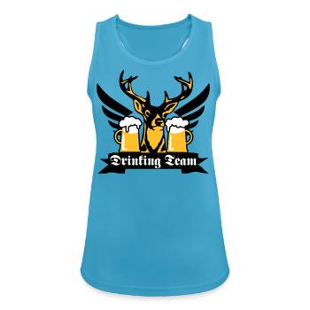 176 Super cerf drink team aile bière - Débardeur respirant Femme - bleu saphir - Devant - Zoe (177cm)