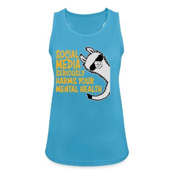 Social Media Seriously Harms Mental Health Lama - Frauen Tank Top atmungsaktiv - Saphirblau - Vorne - Zoe (177cm)