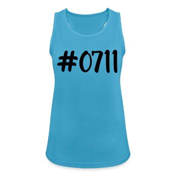 #0711 - Frauen Tank Top atmungsaktiv - Saphirblau - Vorne - Zoe (177cm)