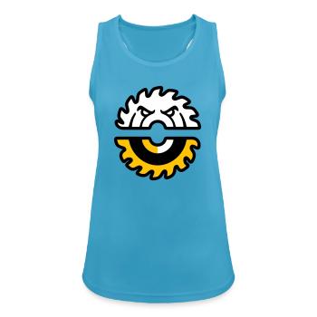 Kreissaege Gesicht Grafik - Frauen Tank Top atmungsaktiv - Saphirblau - Vorne - Zoe (177cm)