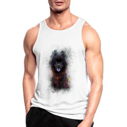 Pintura de cachorro de chow chow negro -por- Wyll-Fryd - Camiseta sin mangas hombre transpirable