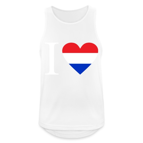 Ik hou van Nederland | Hart met rood wit blauw - Mannen tanktop ademend actief