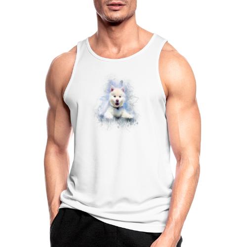 Siberian Husky White Lindo Cachorro -por- Wyll-Fryd - Camiseta sin mangas hombre transpirable