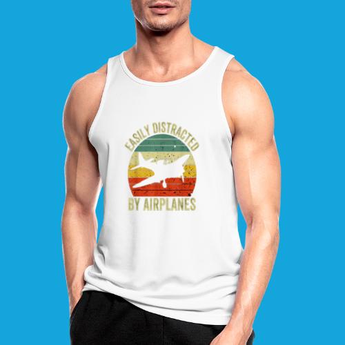 Easily Distracted by Airplanes - Männer Tank Top atmungsaktiv