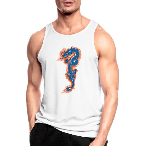 DRAGON AZUL Y NARANJA - Camiseta sin mangas hombre transpirable