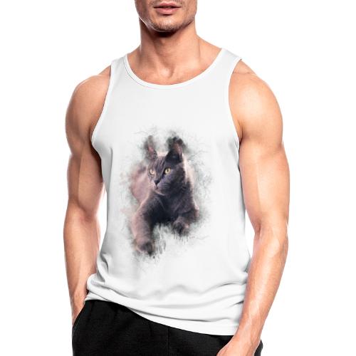 Pintura de acuarela de Chartreux -por- Wyll-Fryd - Camiseta sin mangas hombre transpirable