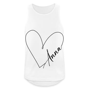 Anna Name Heart Line - Men's Breathable Tank Top - white - Front - Nick (188cm)