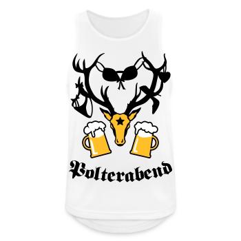 Hirsch Polterabend JGA Maß Bier Prost - Männer Tank Top atmungsaktiv - Weiß - Vorne - Nick (188cm)