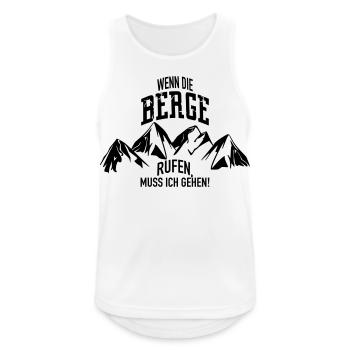 Berge rufen - Männer Tank Top atmungsaktiv - Weiß - Vorne - Nick (188cm)