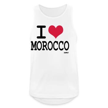 Ich liebe Marokko - ich liebe Marokko by wam - Männer Tank Top atmungsaktiv - Weiß - Vorne - Nick (188cm)