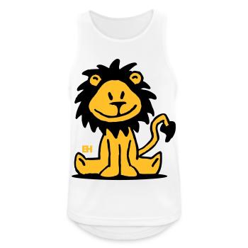 Playful Lion Cartoon Design - Men's Breathable Tank Top - white - Front - Nick (188cm)