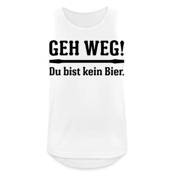 Geh Weg! Du bist kein Bier – Fun Shirt - Männer Tank Top atmungsaktiv - Weiß - Vorne - Nick (188cm)