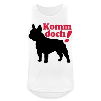 Französische Bulldogge , French Bulldog ,Komm.(25) - Männer Tank Top atmungsaktiv - Weiß - Vorne - Nick (188cm)