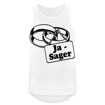 Junggesellenabschied, JGA Bräutigam - Ja Sager(25) - Männer Tank Top atmungsaktiv - Weiß - Vorne - Nick (188cm)