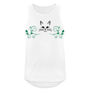 Cat between garlands - Men's Breathable Tank Top - white - Front - Nick (188cm)