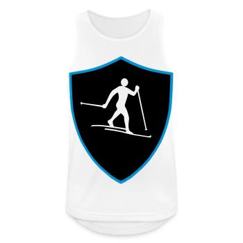 Langlauf Schild - Männer Tank Top atmungsaktiv - Weiß - Vorne - Nick (188cm)