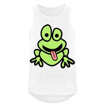 Frog avec la langue - Débardeur respirant Homme - blanc - Devant - Nick (188cm)