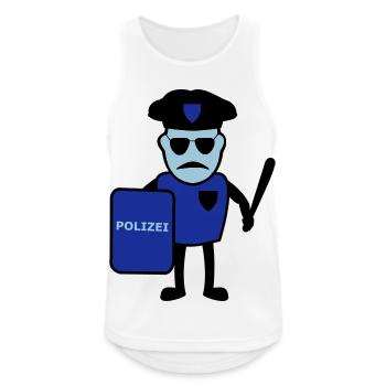 Polizist mit Schlagstock - Männer Tank Top atmungsaktiv - Weiß - Vorne - Nick (188cm)
