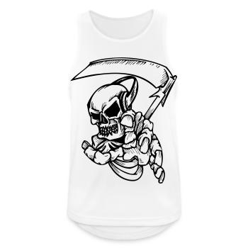 Skelett mit Sense - Männer Tank Top atmungsaktiv - Weiß - Vorne - Nick (188cm)