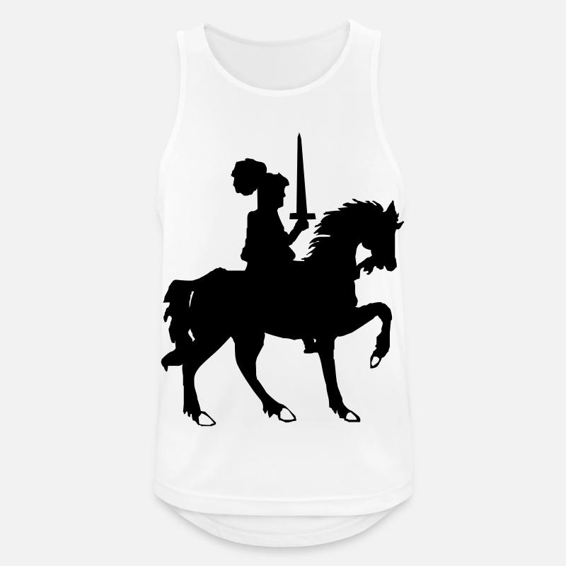 Cavaliere con spada e cavallo - Canotta da uomo traspirante - bianco
