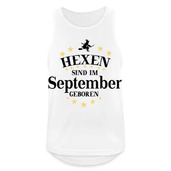 Hexen September - Männer Tank Top atmungsaktiv - Weiß - Vorne - Nick (188cm)