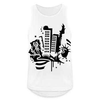 A New York City Design in graffiti style - Men's Breathable Tank Top - white - Front - Nick (188cm)