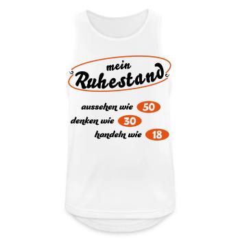 Rentner - Männer Tank Top atmungsaktiv - Weiß - Vorne - Nick (188cm)