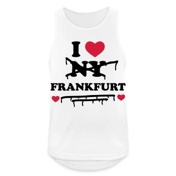 Je n'aime pas NY mais Francfort - Débardeur respirant Homme - blanc - Devant - Nick (188cm)