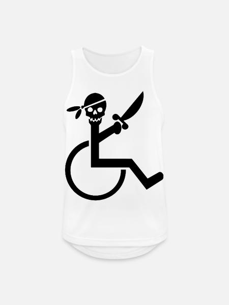 Wheelchair pirate # - Men's Breathable Tank Top - white