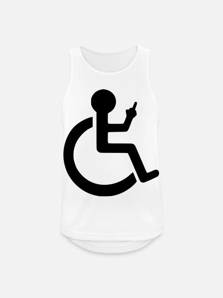 Rollstuhlfahrer mit Mittelfinger # - Männer Tank Top atmungsaktiv - Weiß