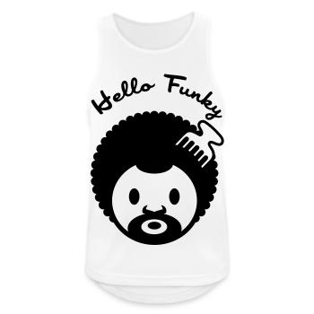 Hello funky - Men's Breathable Tank Top - white - Front - Nick (188cm)