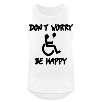 Don't worry, be happy in wheelchair # - Men's Breathable Tank Top - white - Front - Nick (188cm)