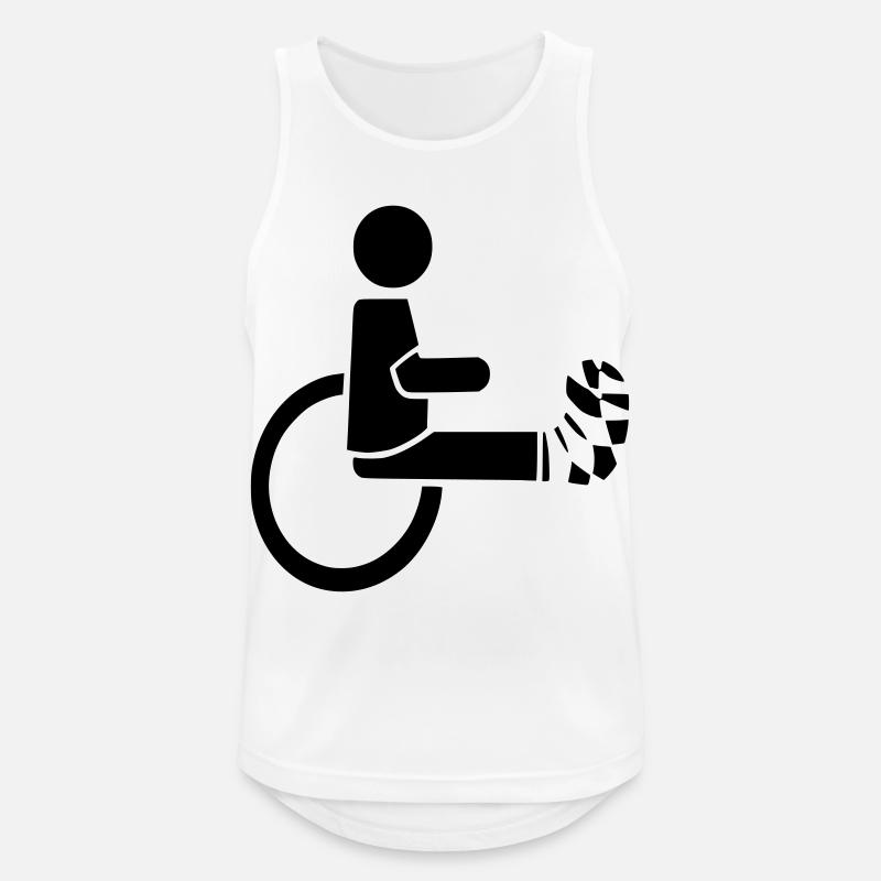 Rollstuhlfahrer mit Bein in Gips # - Männer Tank Top atmungsaktiv - Weiß