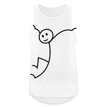 Strichmännchen - Männer Tank Top atmungsaktiv - Weiß - Vorne - Nick (188cm)