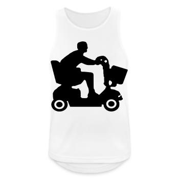 Bild von behinderten Menschen im Elektromobil # - Männer Tank Top atmungsaktiv - Weiß - Vorne - Nick (188cm)