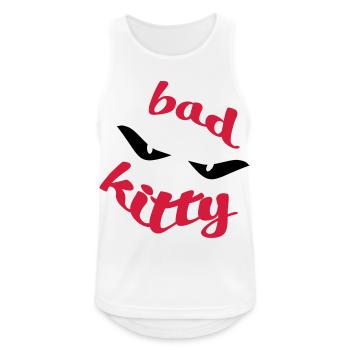 Bad Kitty - Männer Tank Top atmungsaktiv - Weiß - Vorne - Nick (188cm)